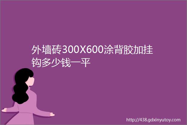 外墙砖300X600涂背胶加挂钩多少钱一平