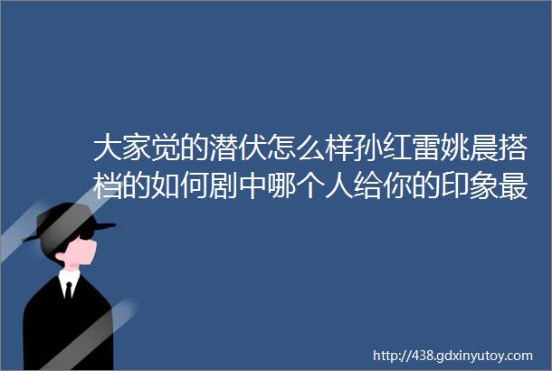 大家觉的潜伏怎么样孙红雷姚晨搭档的如何剧中哪个人给你的印象最